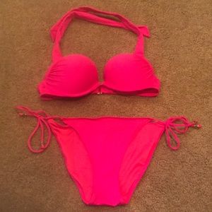 Victoria Secret 34B Push Up Bikini & M Bottoms